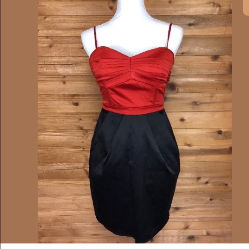 H&M prom party dress size 6 red and black
